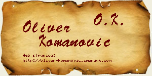 Oliver Komanović vizit kartica